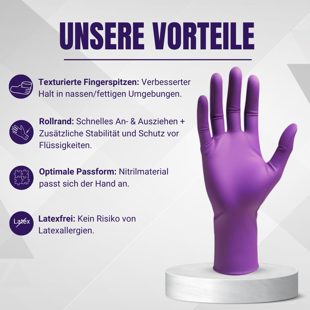 Sugaring Cane Einweghandschuhe 100 Stück/Box, Nitrilhandschuhe, puderfrei & latexfrei, Einmalhandschuhe, Wegwerfhandschuhe, Handschuhe in Größe XS bei