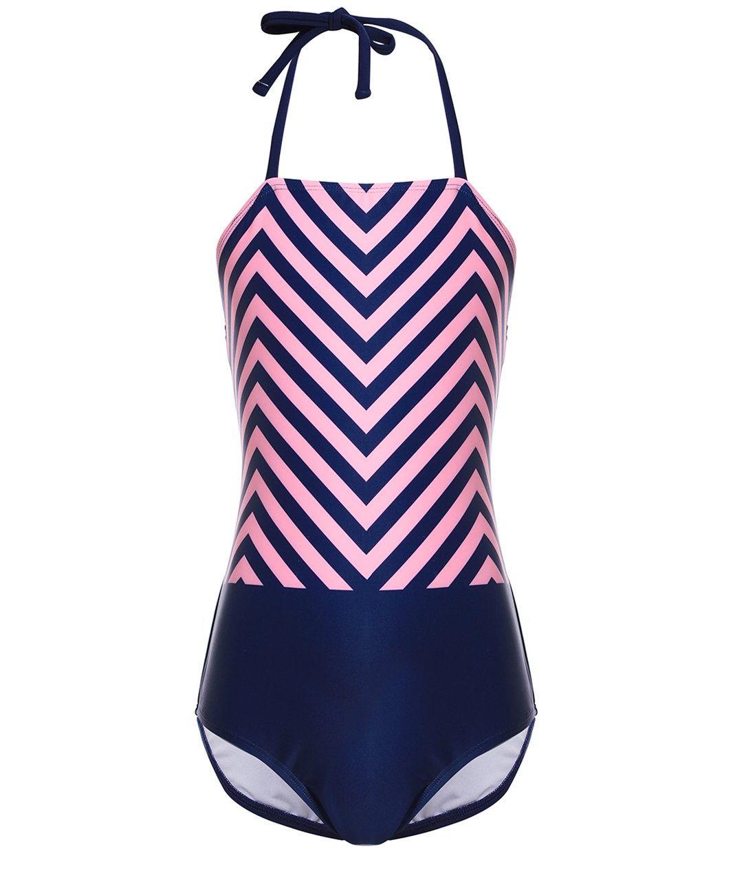 Girls One Piece Swimsuits, Girls' Halter Rainbow Crochet Ruffle Bathing Suits Swimwear