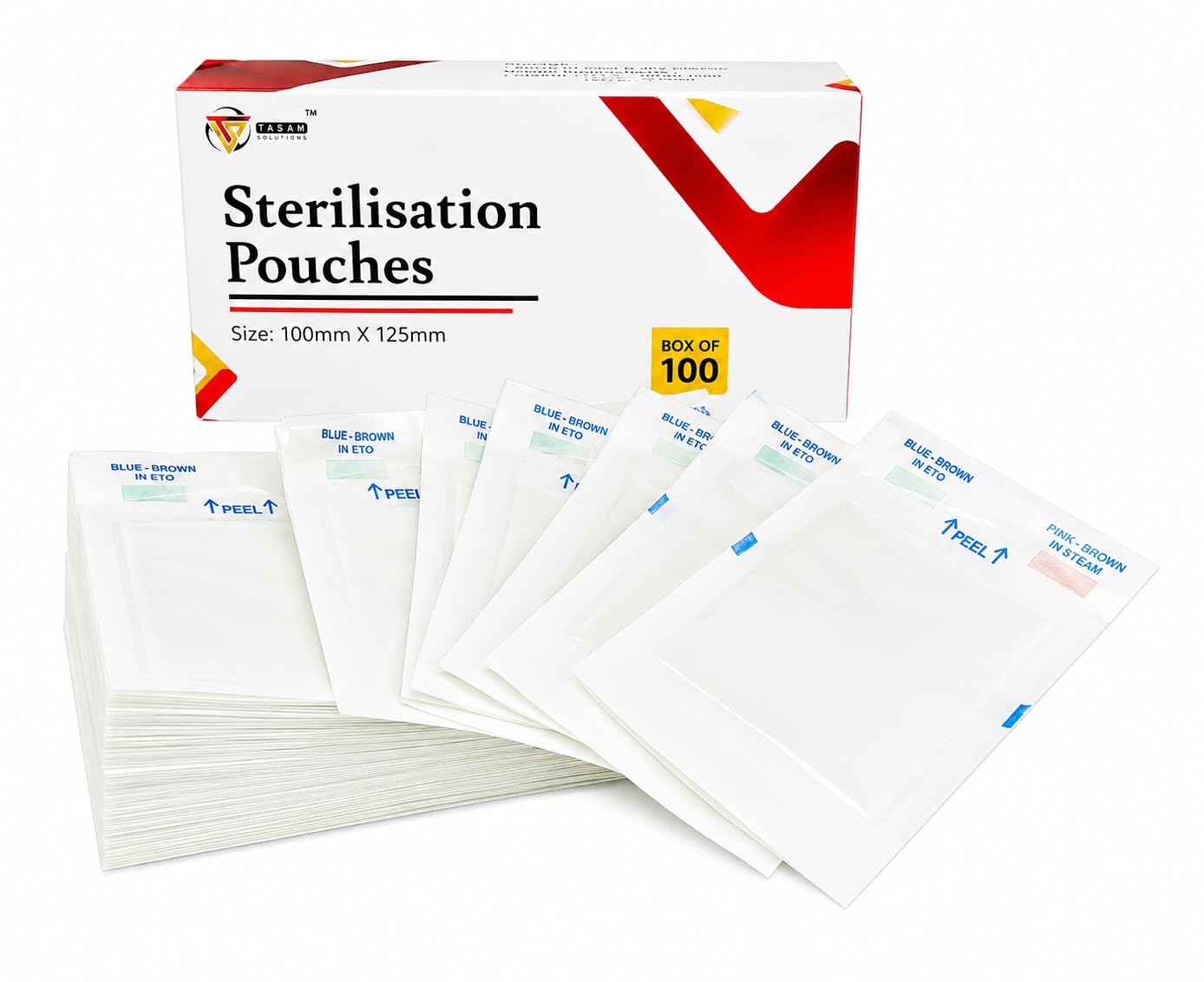 TASAM Sterilisation Pouches, Self-Seal See-Through, (75mm x 125mm), Box of 100, Steam and EO Compatible-picture-20