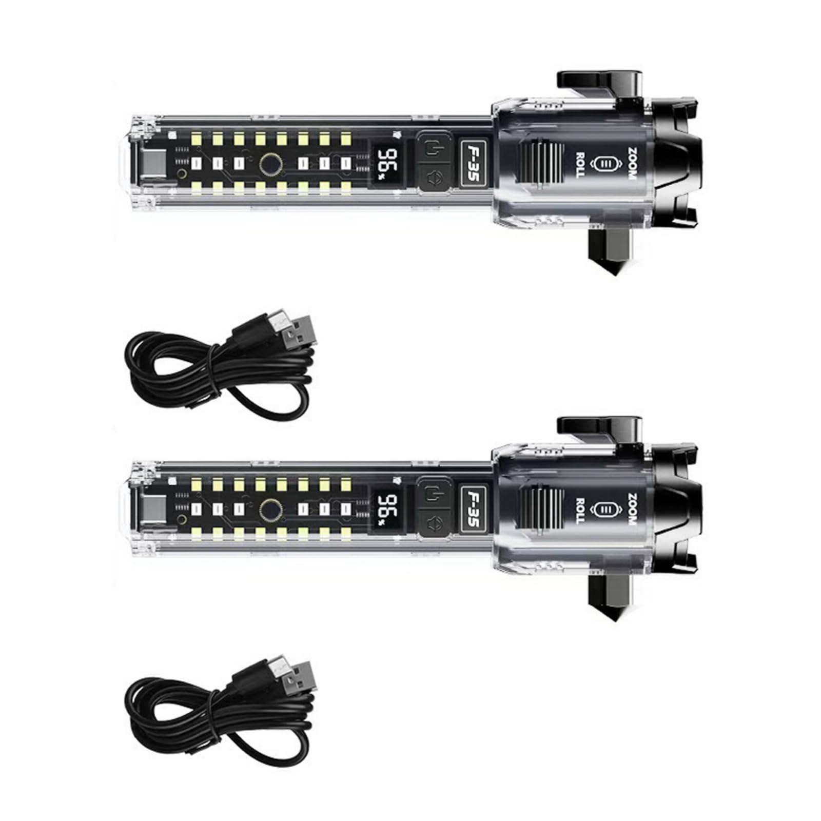 Generico 2 PZ Pratica Piccola Torcia elettrica, Black