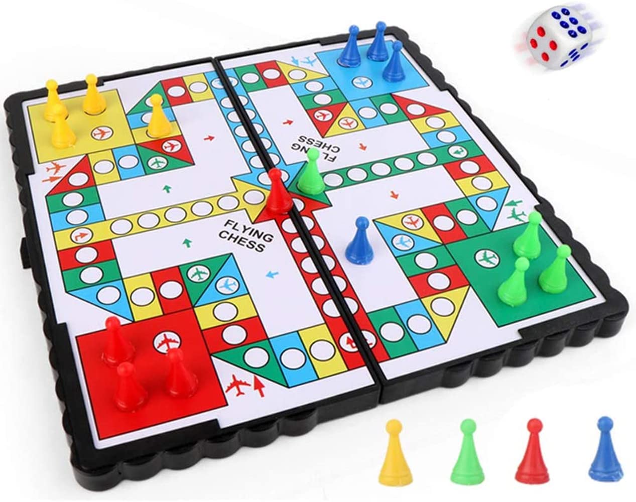 Mumoo Bear Magnetic Flying Chess Set, Ludo Board Game For Adults And Family Foldable Travel Game, Family Board Game For Home Holiday Party Parent Child Interactive, Toy