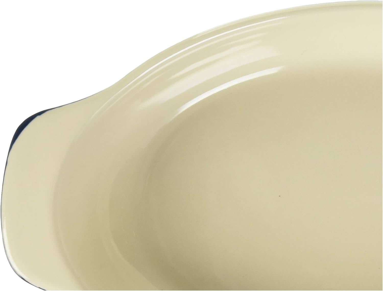 DELISH KITCHEN L-1892 Pearl Metal Gratin Dish, Navy, 8.7 x 5.5 inches (22 x 14 cm), Heat Resistant Deep Oval Plate