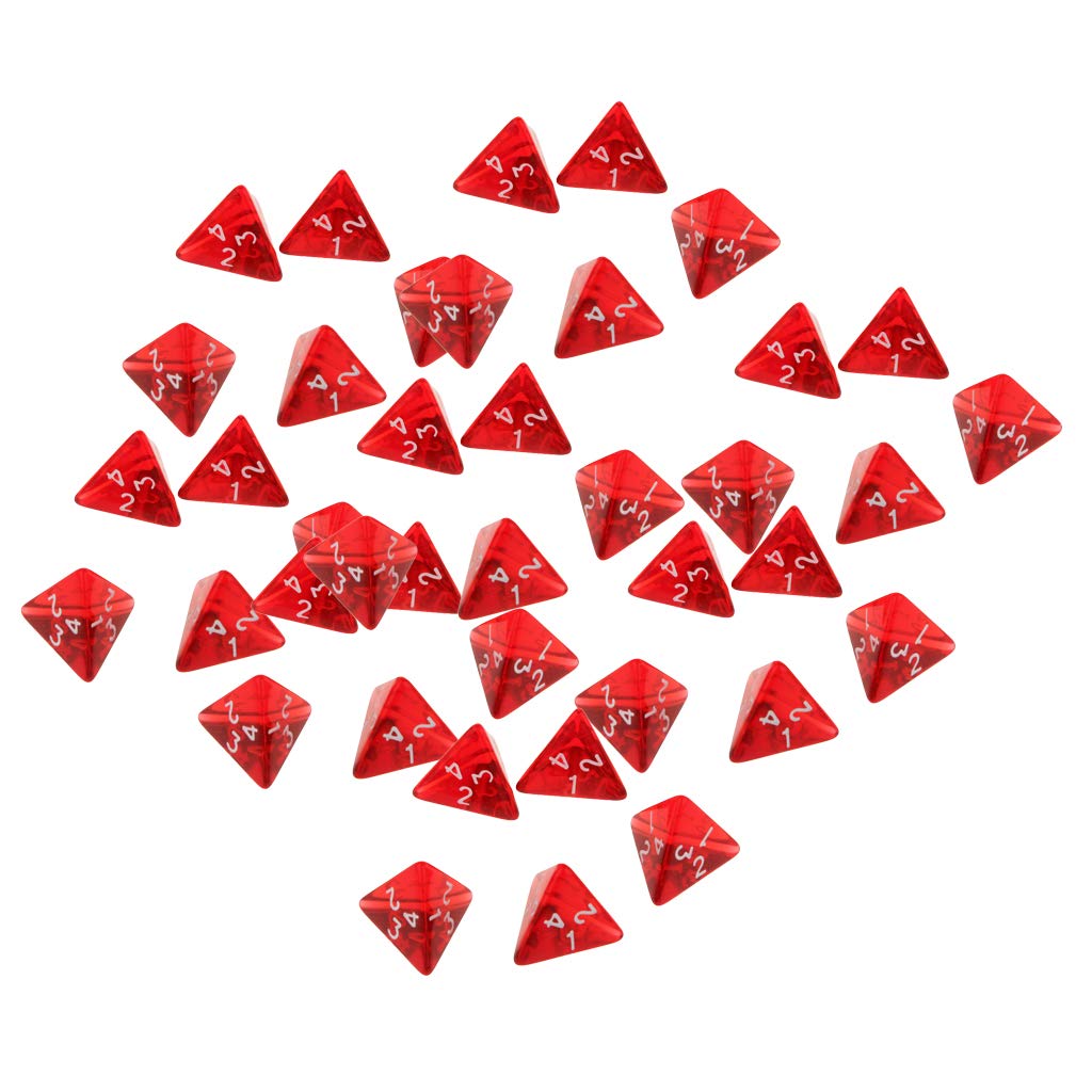 40 Pieces Set D4 for Board Acrylic Polyhedral Bulk