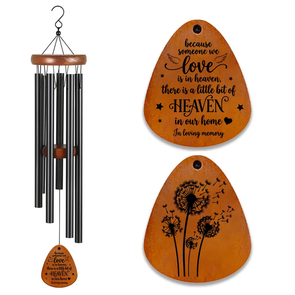 BEUNITONE Memorial Wind Chimes, Bereavement Wooden Wind Chimes in Memory of Loss of Love One Sympathy Gifts for Outdoor Remembrance