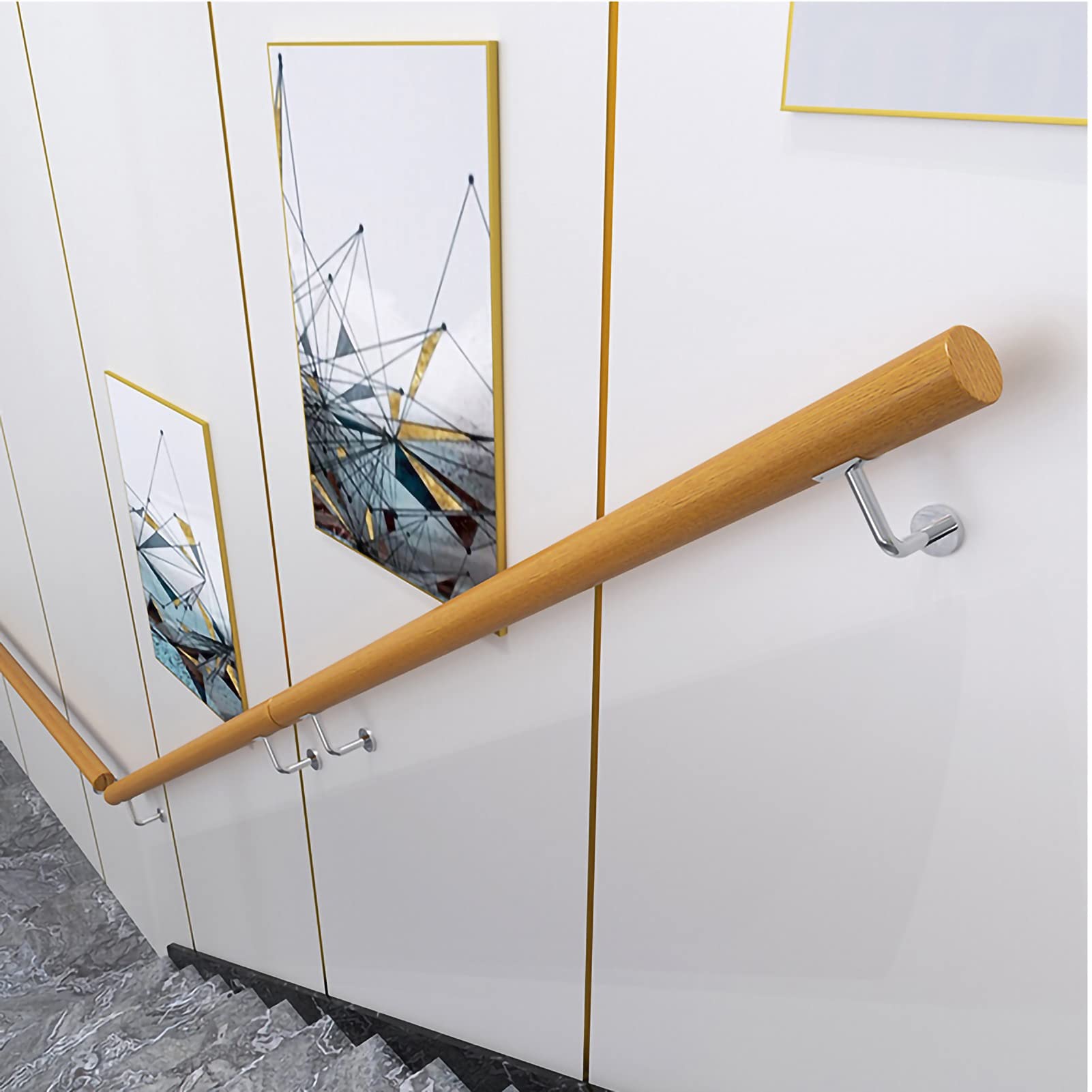 Main courante d'escalier en bois pour rampes intérieures et barres d'appui de sécurité