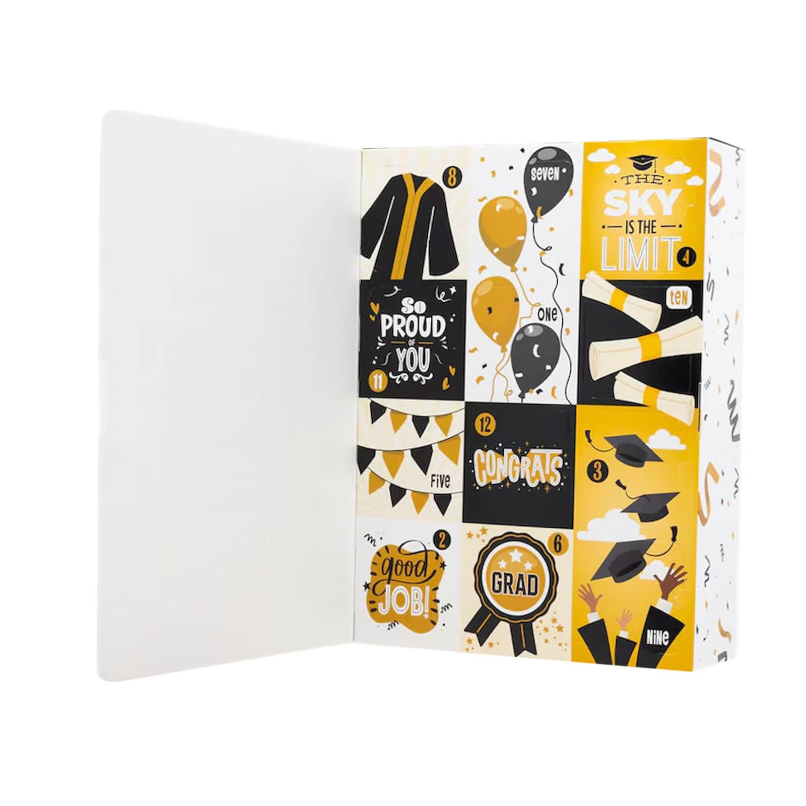 Graduation Countdown Gift Box,12-Days Fillable Surprise Paper Gift Packaging Boxes,Empty DIY Graduation Present Calendar Boxes for Graduates,Gifts Not Included (2) — view 10