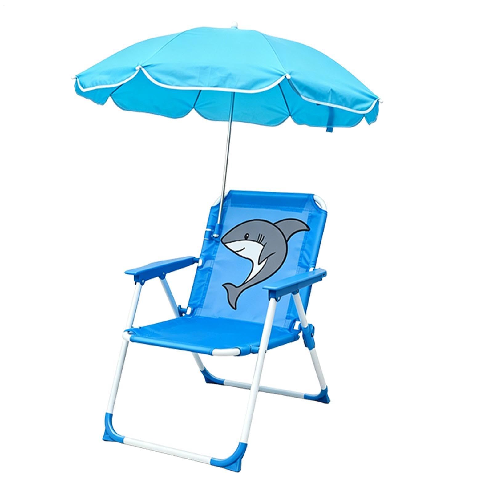 Silla de Playa con Sombrilla Silla Plegable Infantil Con Parasol Resistente | Sombrilla Resistente Al Viento Para Exterior En Jardín, Viajes, Picnic Y Piscina