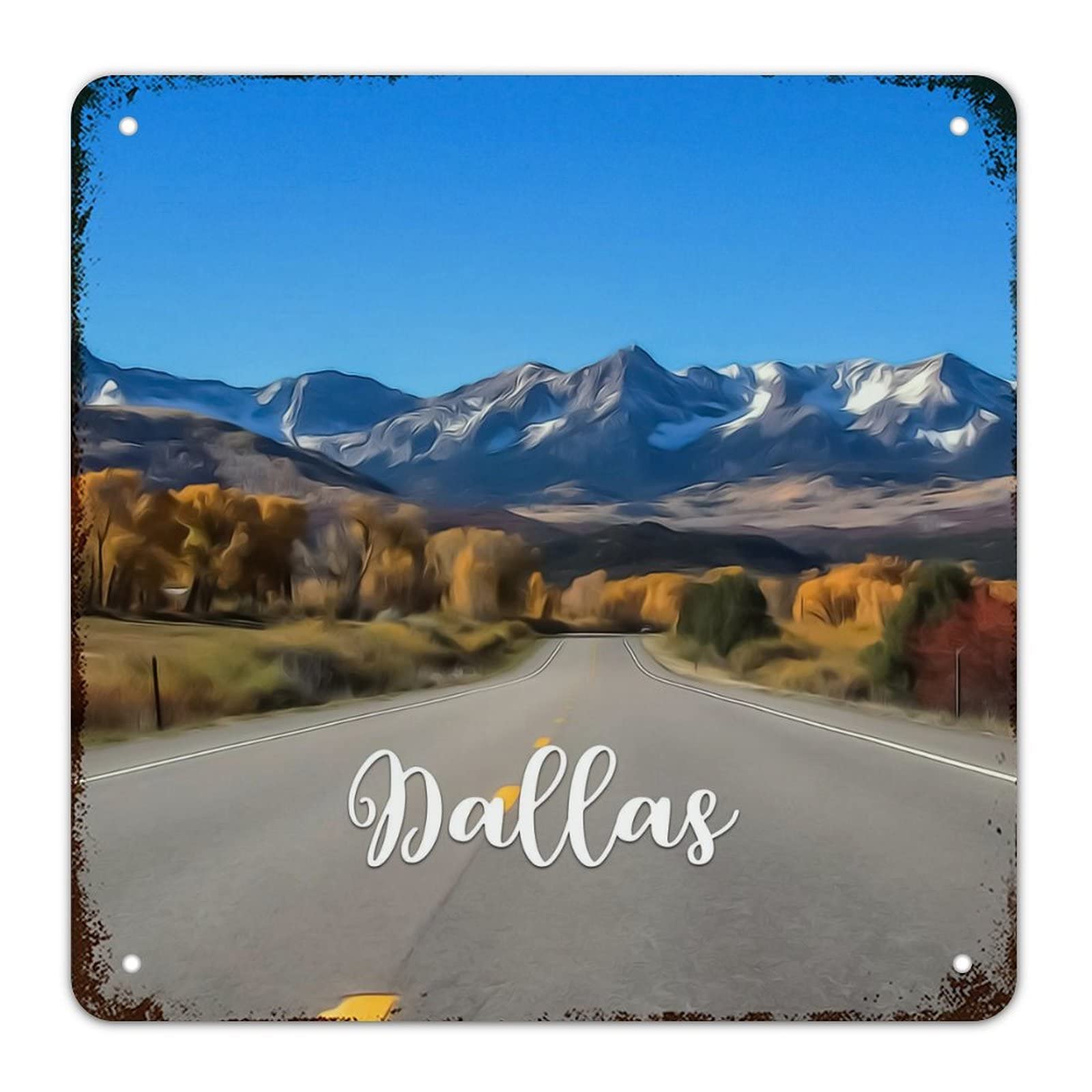 Plaque déco Texas USA Dallas pour habiller un mur vide avec du style