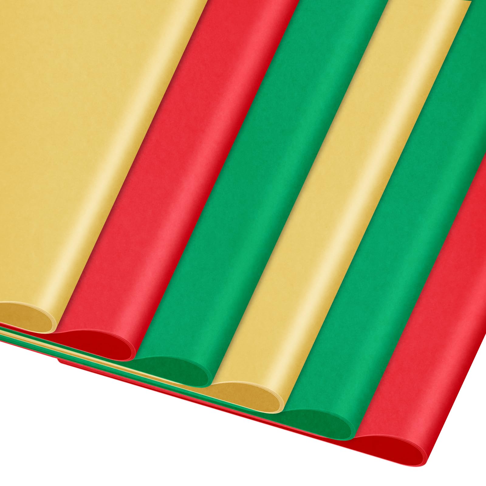 AORZIT Multicolor Christmas Tissue Paper - 80 Sheets, 14x20 Inch, Red, Green, Gold for Gift Bags, DIY Crafts, Party Decor