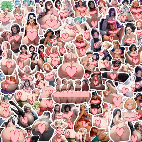 Hentaii Stickers Pack of 48pcs (1.3-3in) - Hentai, Hentai Stickers Lewd Anime for Anime Stickers for Adults Fans (Colorful-1)