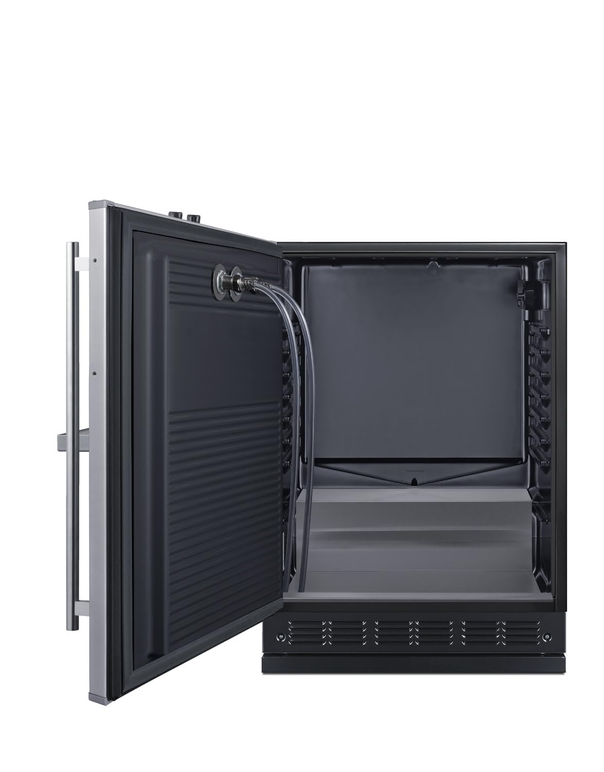 Summit Appliance SBC7BRSFRTPCFLHD 24-Inch Wide Front Tap Built-In Cold Brew Coffee Kegerator - Black; Commercially Listed; CARB Compliant; LHD (Left-Hand Door Swing) on Fridge.com