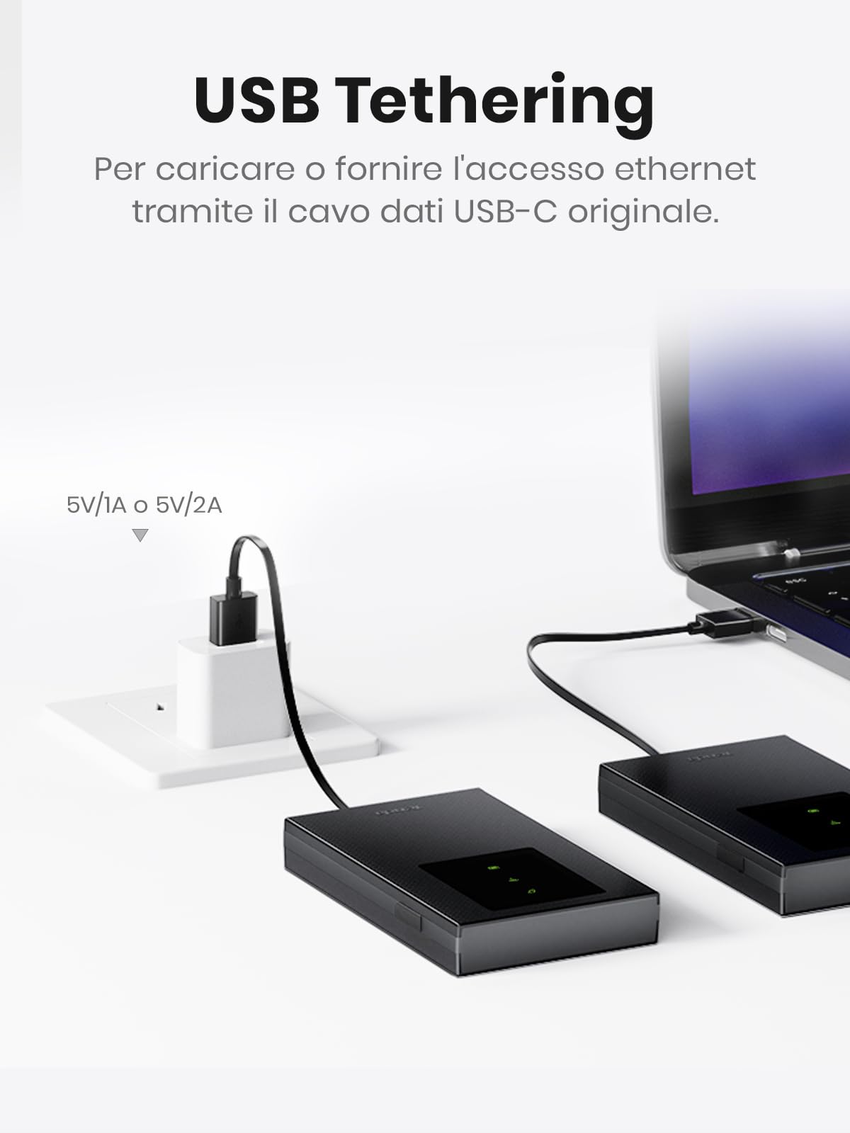 Tenda MF3 Saponetta WiFi con SIM 4G LTE Cat4, Wireless WiFi 6 AX300 Portatile, Batteria Ricaricabile, USB-C Port, WPA3, Hotspot con SIM, Senza Configurazione, Plug&Play