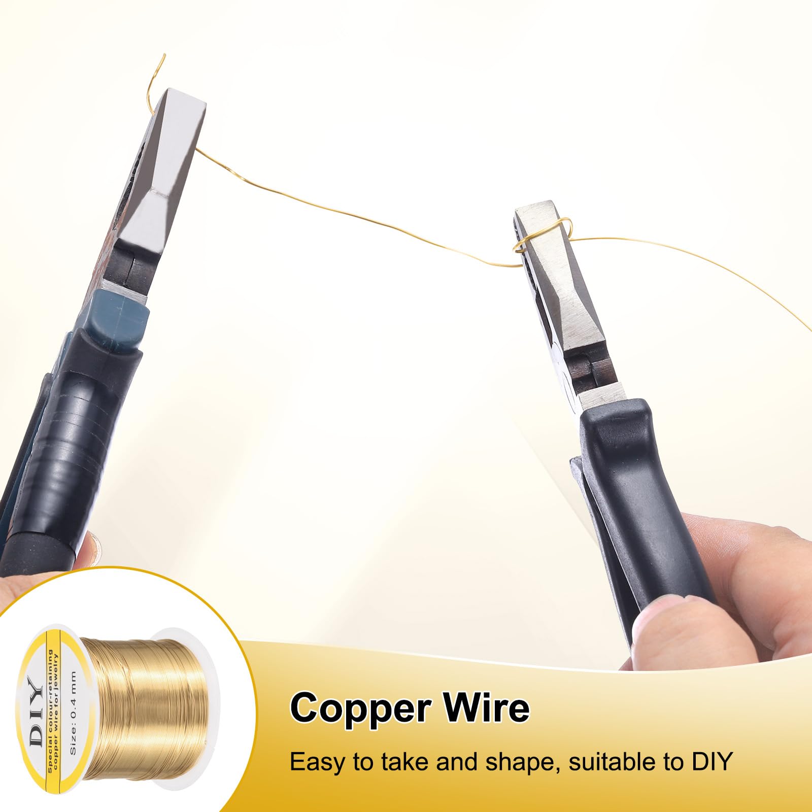 sourcing map 0.4mm/26 Gauge Copper Wire for Jewelry Making, 1 Roll Craft Tarnish Resistant Beading Wire for Jewelry Making Supplies DIY (Bright Gold)-100m - Image 3