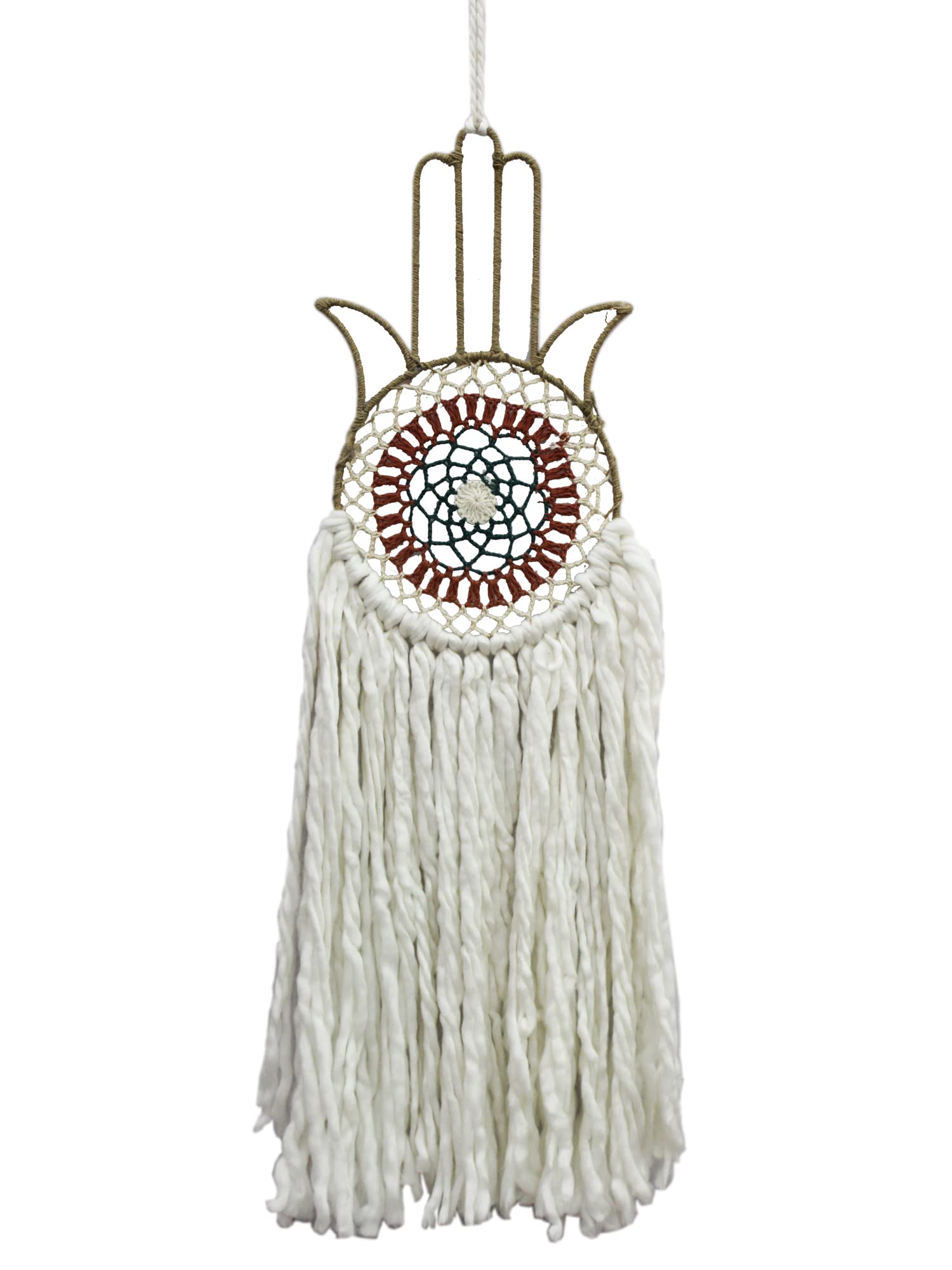 Treasure Hunt® Multicolour Net Design Woolen Dream Catcher-TH-458
