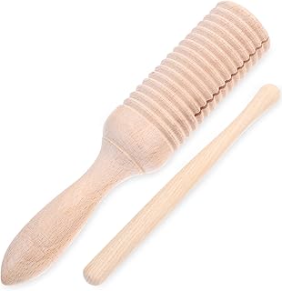 LUOZZY Percussion Wood Guiro for Kids Wooden Musical Instrument Toy Wooden Guiro Shaker Stick Musical Instrument Rhythm