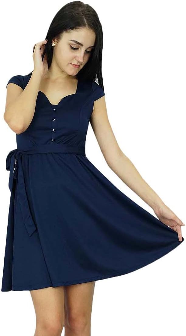 Bimba Womens Clothing Maj Court décontractée Skater Marine Robe