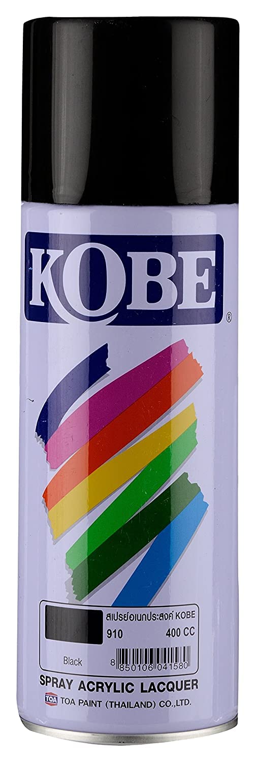 Oasis Kobe Acrylic Spray Paint – Fast Dry Multipurpose Spray For Metal, Wood, Walls, Automobiles, Art & Craft, DIY Projects – 400ML (Black)