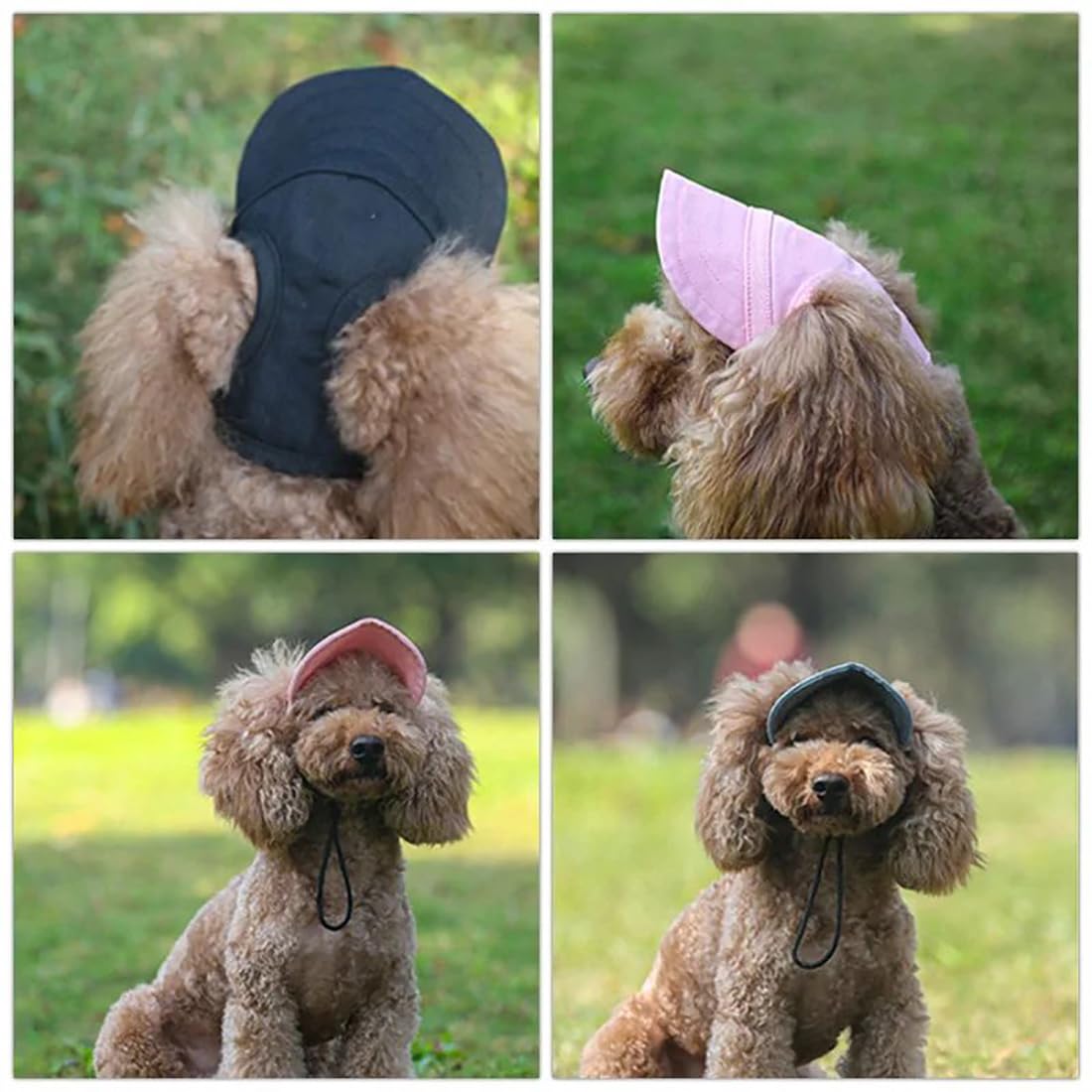 Cappellino Protezione Solare Per Cani - Con Fori Orecchie, Regolabile, Taglia L, Rosa