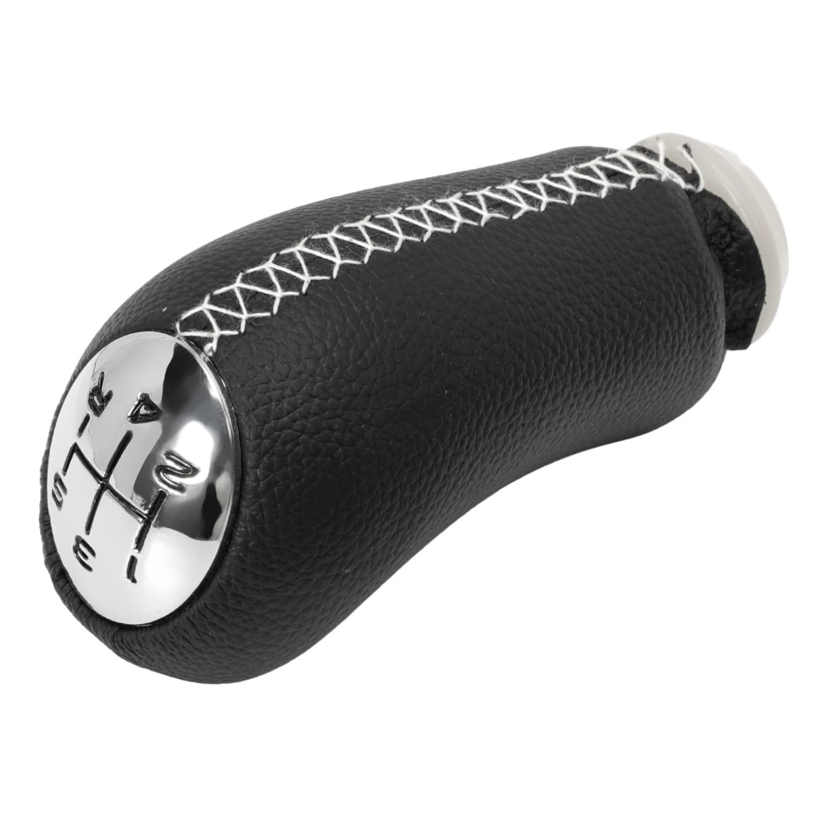 tusgt Knob Manual for Captur 1 I MK1 2013-2019 5 Speed Manual Shifter Switch Lever Leather with Black/White/Red Stitching
