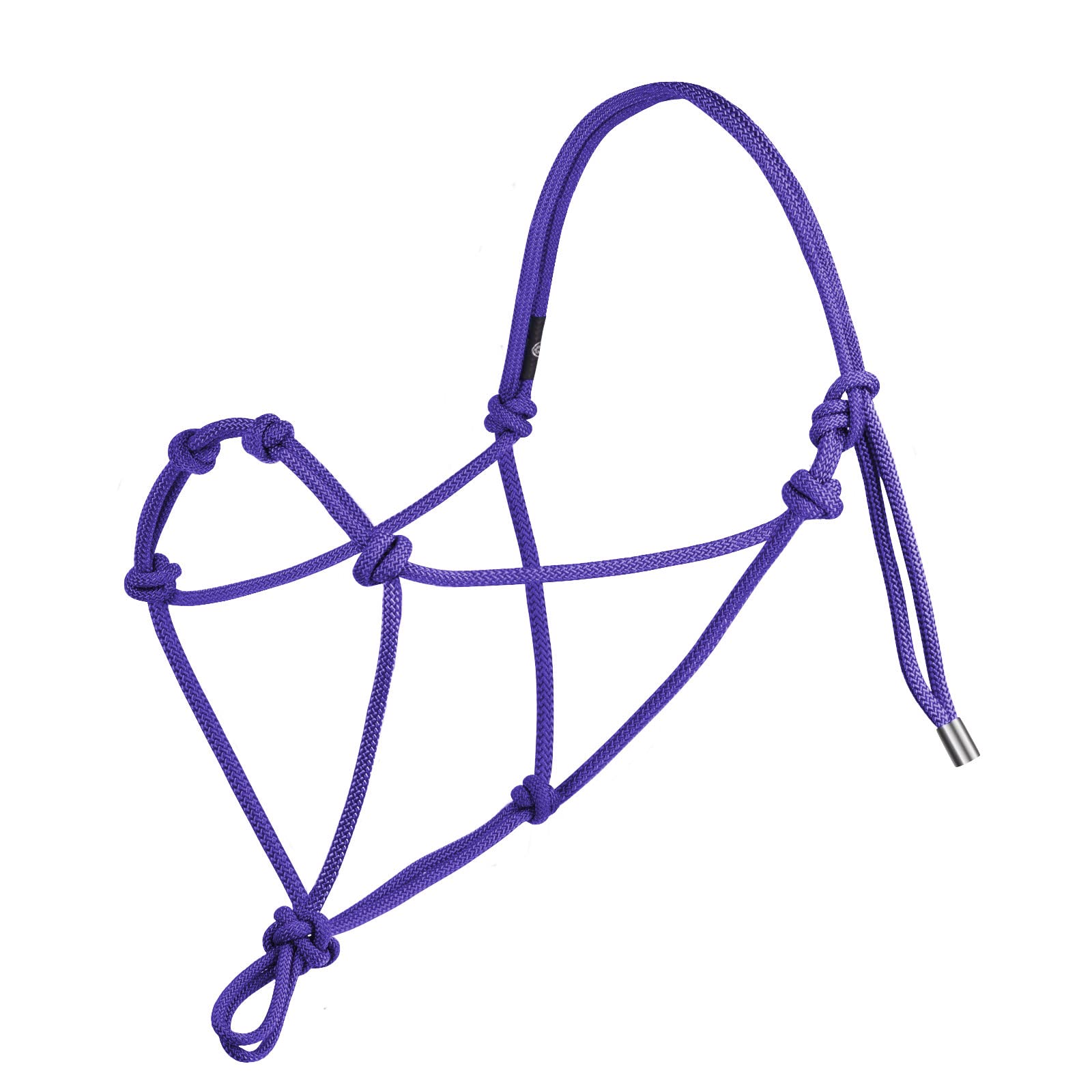 Harrison Howard Super Sturdy Horse Rope Training Halter with 4 Knot 1/4" Stiff Halter Cord -Purple