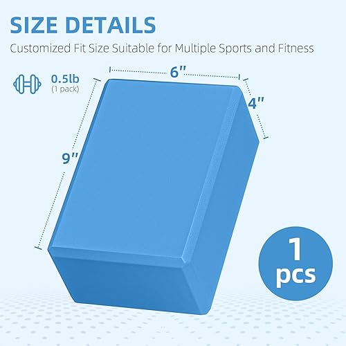 Miniatura 2 de Bloques de yoga, bloques de espuma EVA de apoyo, bloque de yoga antideslizante resistente para pilates, meditación, estiramiento y tonificación,