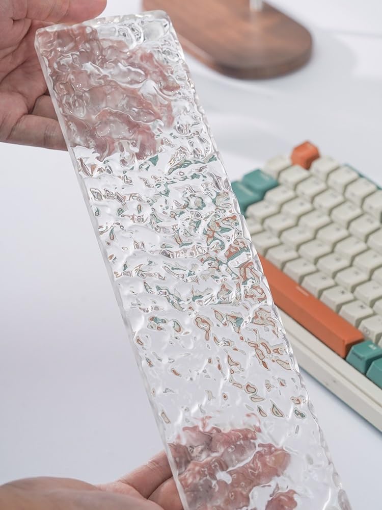 Podpórka pod nadgarstki do klawiatury akrylowej, półprzezroczysta, ergonomiczna podkładka pod nadgarstek do klawiatury RGB (kolor 100%)
