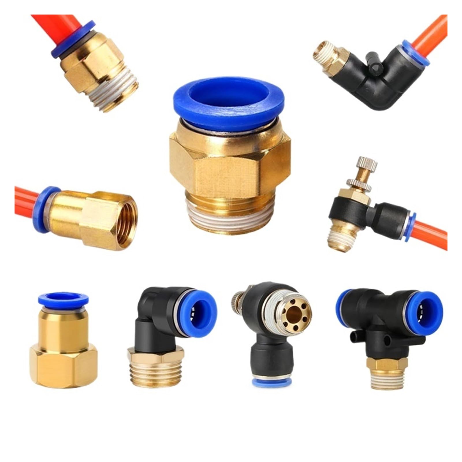 Conector de aire neumático Accesorio PC/PCF/SL/PB/PL 6 8 10 12 Rosca 1/8 1/4" 3/4" 1/2" Accesorios de manguera Conectores rápidos de tubería(OD12mm-1I2,SL (50PCS))