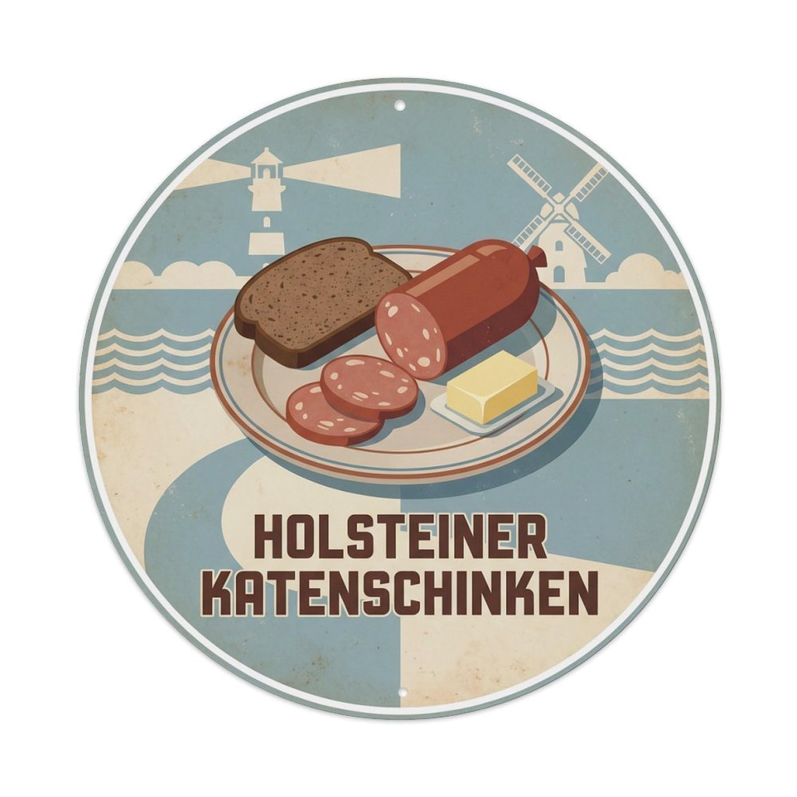 German Holsteiner Katenschinken Food Travel Metal Tin Sign