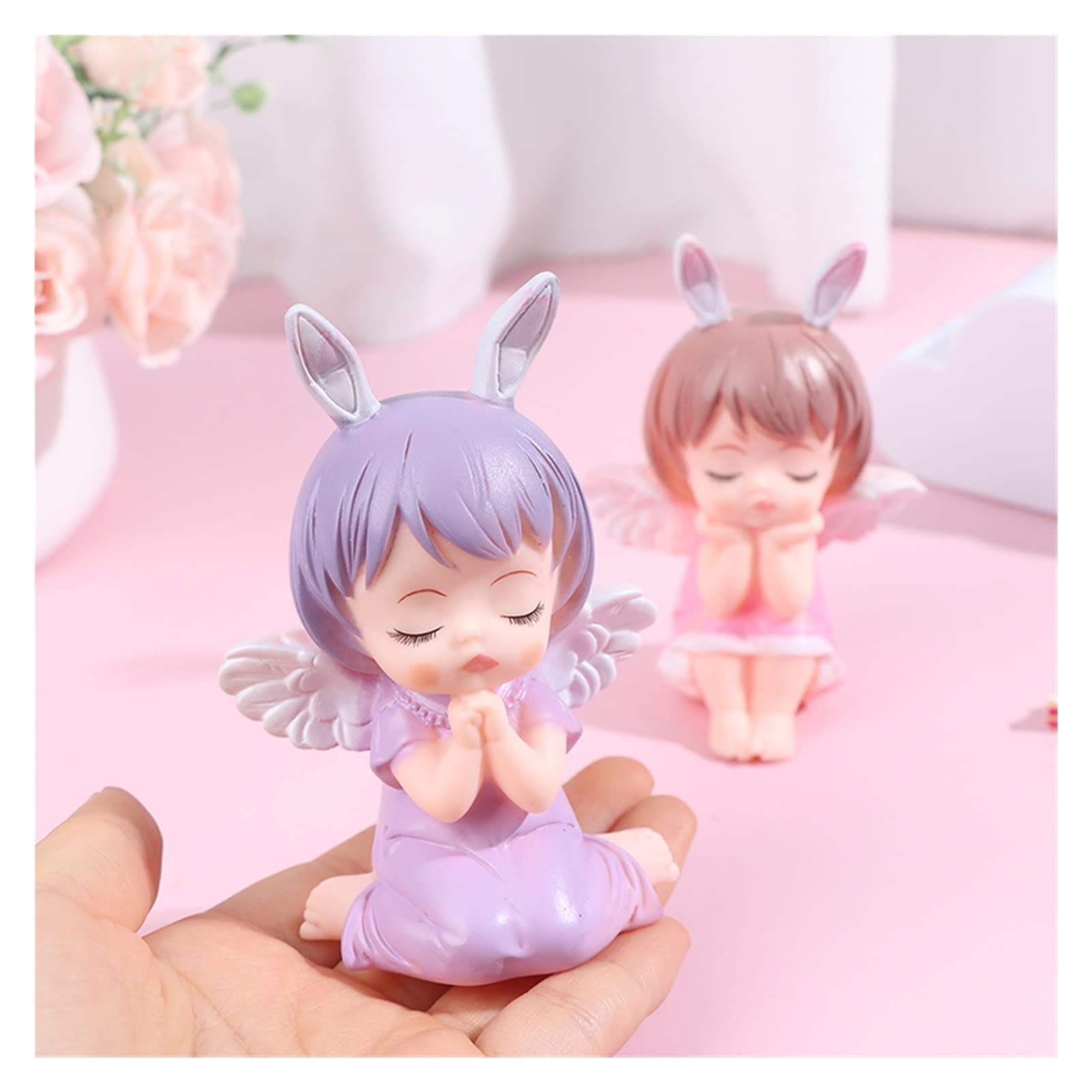 Décoration de gâteau en forme d'ange Kawaii mignon (couleur : bleu)