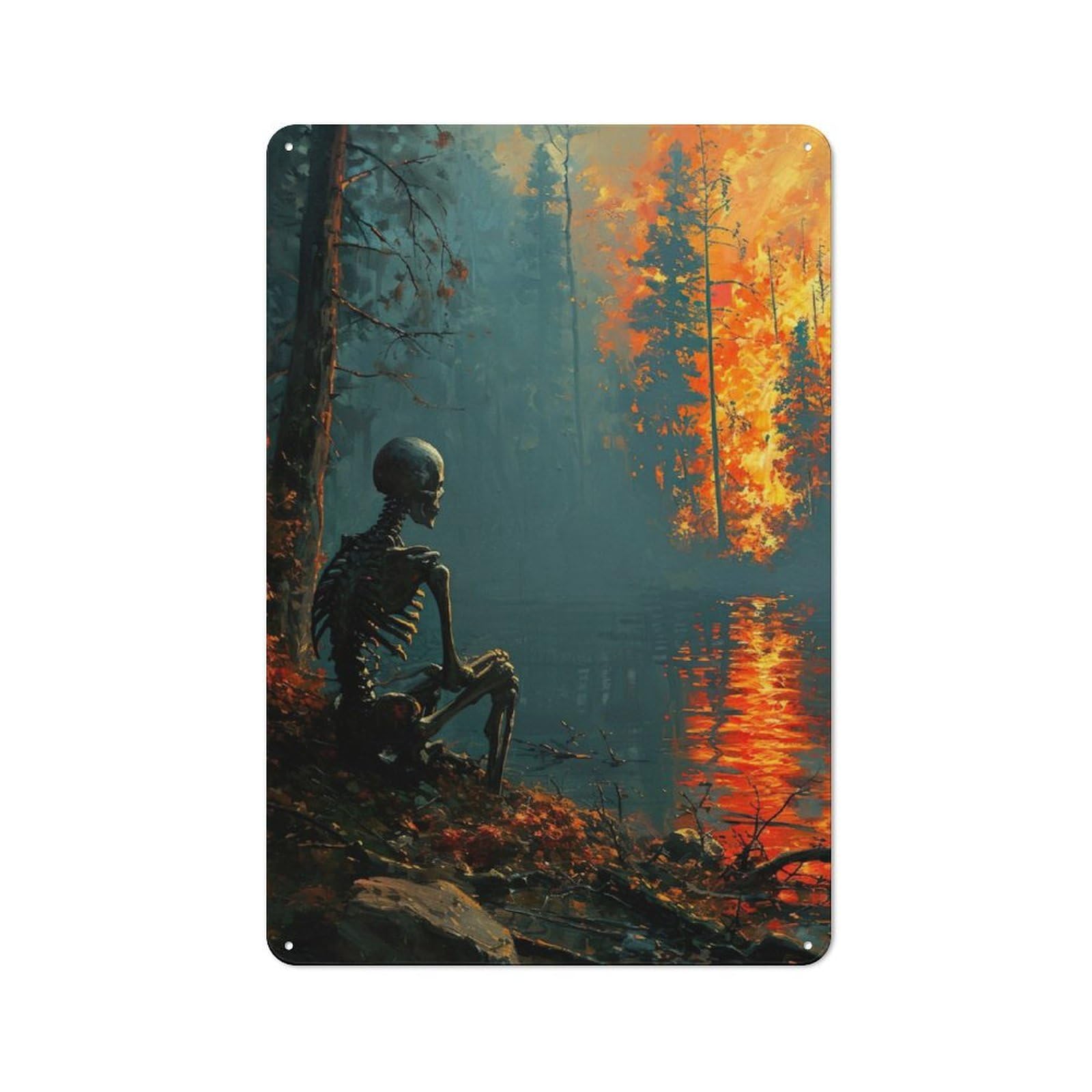 Junmoney Lonely 30X20cm Retro Tin Wall Plaque With For Pub Or Café, A Winter Wall Decor Update For Café Interior Fans