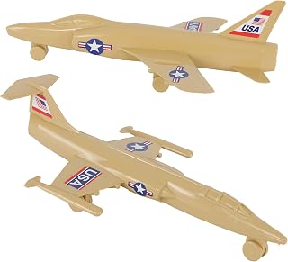 TimMee Plastic Army Men Cold War Fighter Jets - Tan Airplanes Made in USA