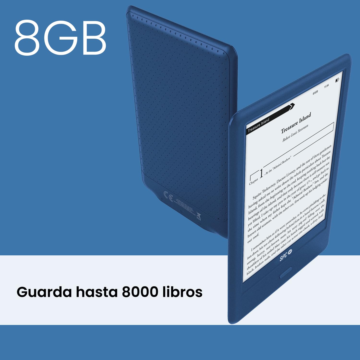 SPC Dickens Light 2 Pro + Funda | Libro Libro electrónico 6 Pulgadas táctil E-Ink, Brillo Ajustable y Temperatura de Color, 8GB de Memoria, 1 Mes autonomía, Ligero y Fino - Azul