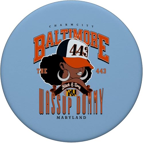 Miniatura 3 de 443 Código de área Baltimore Maryland Flag Blaq Girl Bmore Pride PopSockets estándar PopGrip