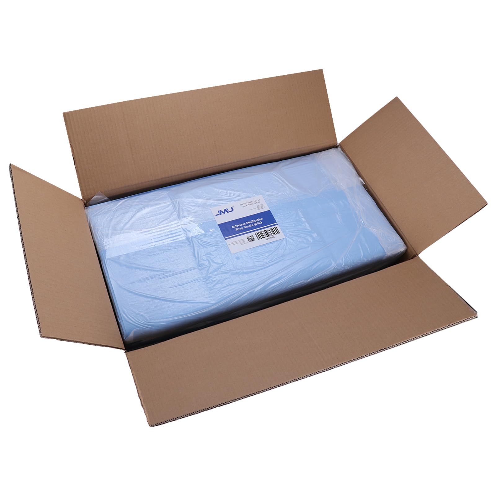 JMU Autoclav CSR Pellicola di sterilizzazione 61 x 61 cm, 500 unità di pulizia a vapore e sterilizzazione EO, cuscinetti auricolari blu non sterili, 60 g, carta di cellulosa per autoclave
