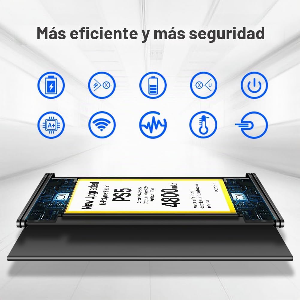 2 unidades de batería para mando PS5, 4800 mAh, LIP1708, de ion de litio, para Sony Playstation 5 Dualsense Controller CFI-ZCT1W, sustitución de la PS5 LIP1708 con kit de herramientas