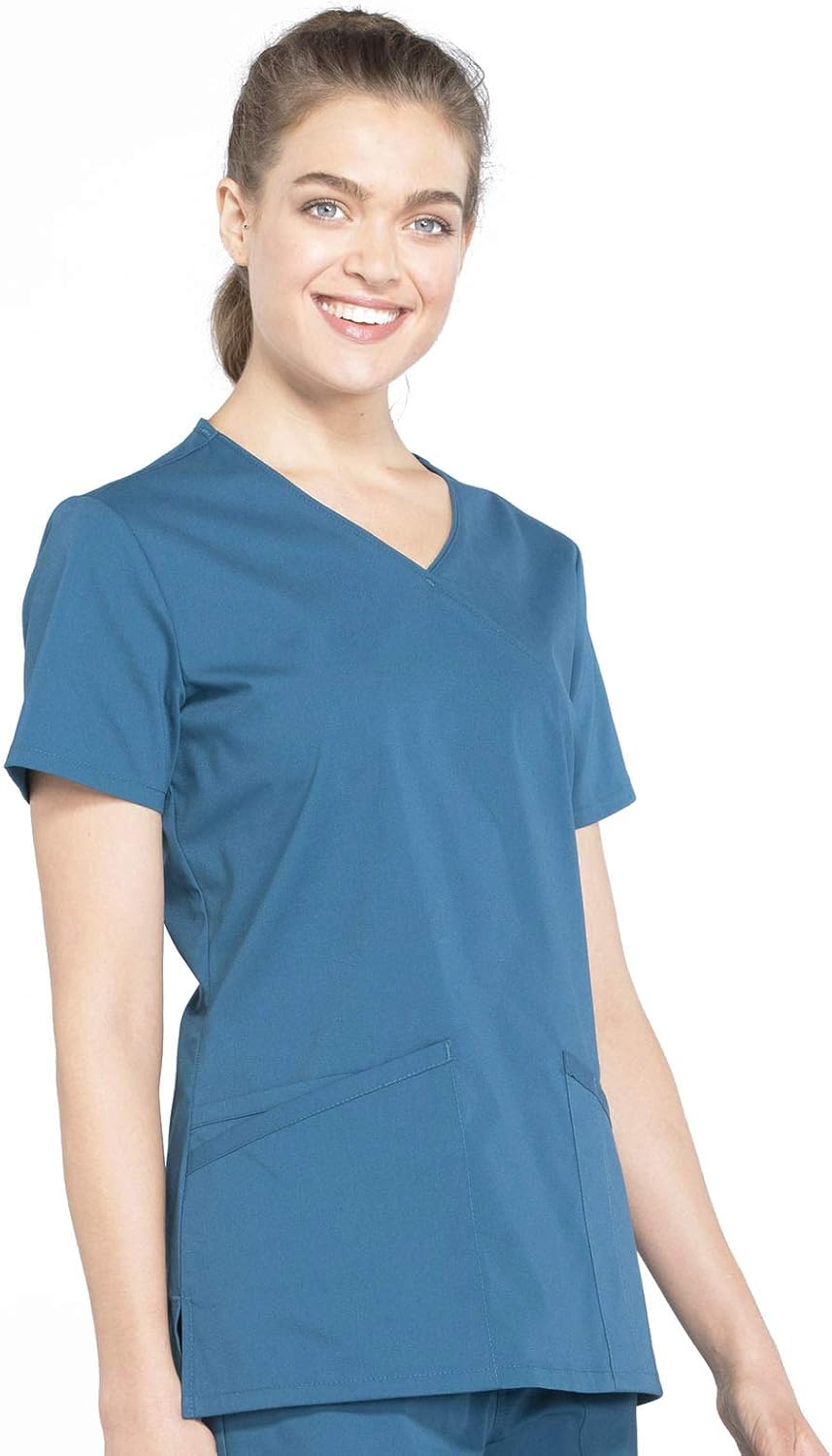 Cherokee Women Scrubs Top Workwear Professionals Mock Wrap WW655
