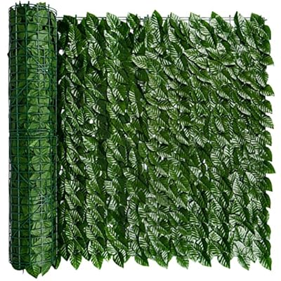 iCover Artificial Ivy Privacy Screen for Fence, 39x98in Strengthened Joint Prevent Leaves Falling Off, Faux Hedge Panels Greenery Vines, Decorative Fence for Outdoor Garden
