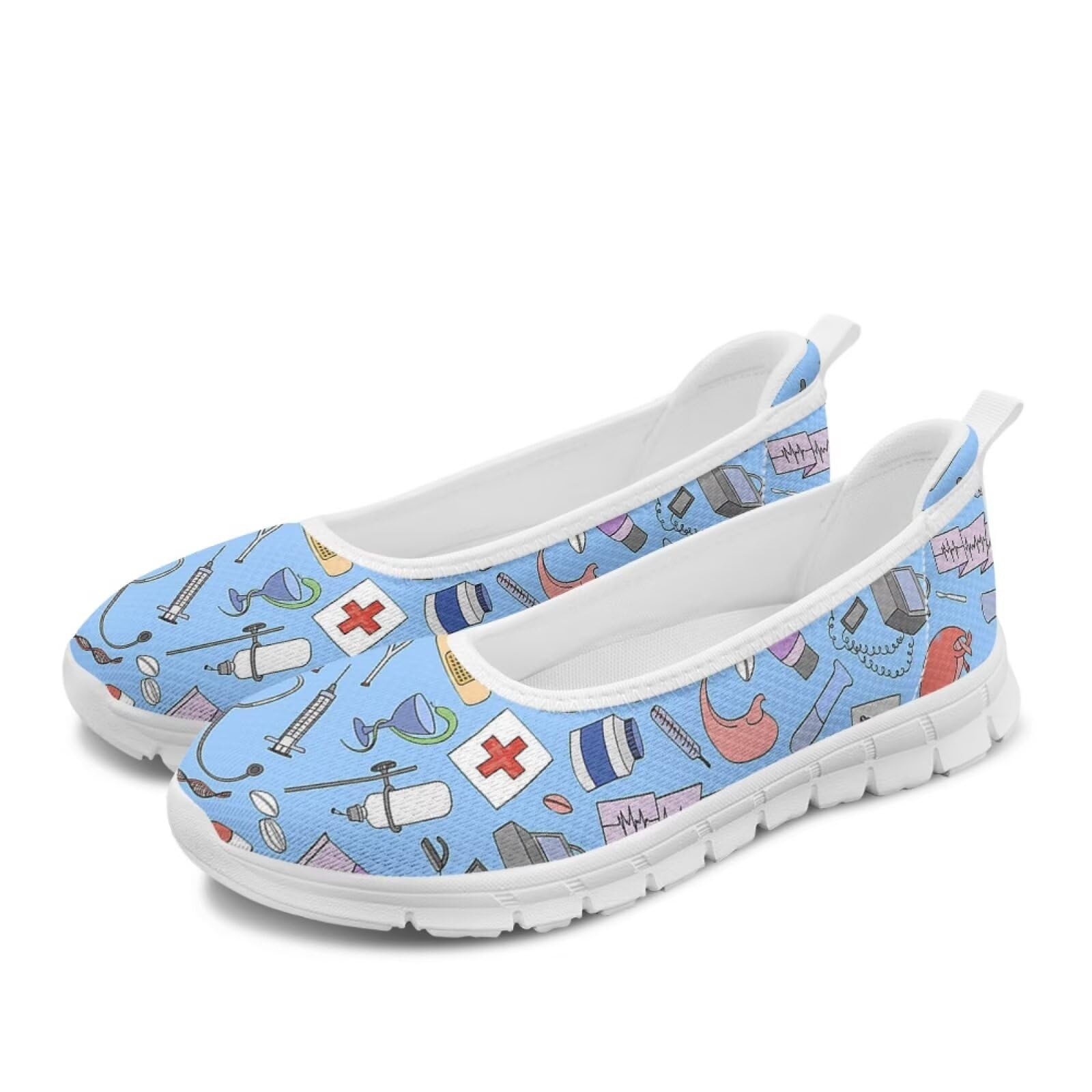 chaqlin Damskie buty do biegania, płaskie buty na bose stopy, lekkie damskie wsuwane buty do chodzenia, buty pielęgniarskie