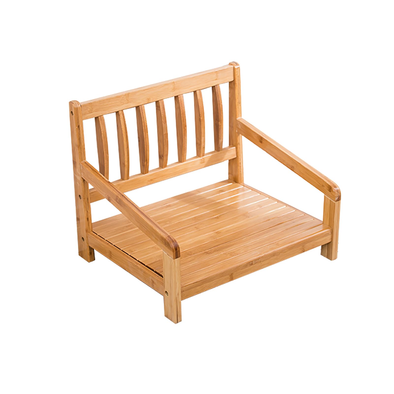 Chaise de sol en bambou Slish avec dossier en bois naturel pour salon zen