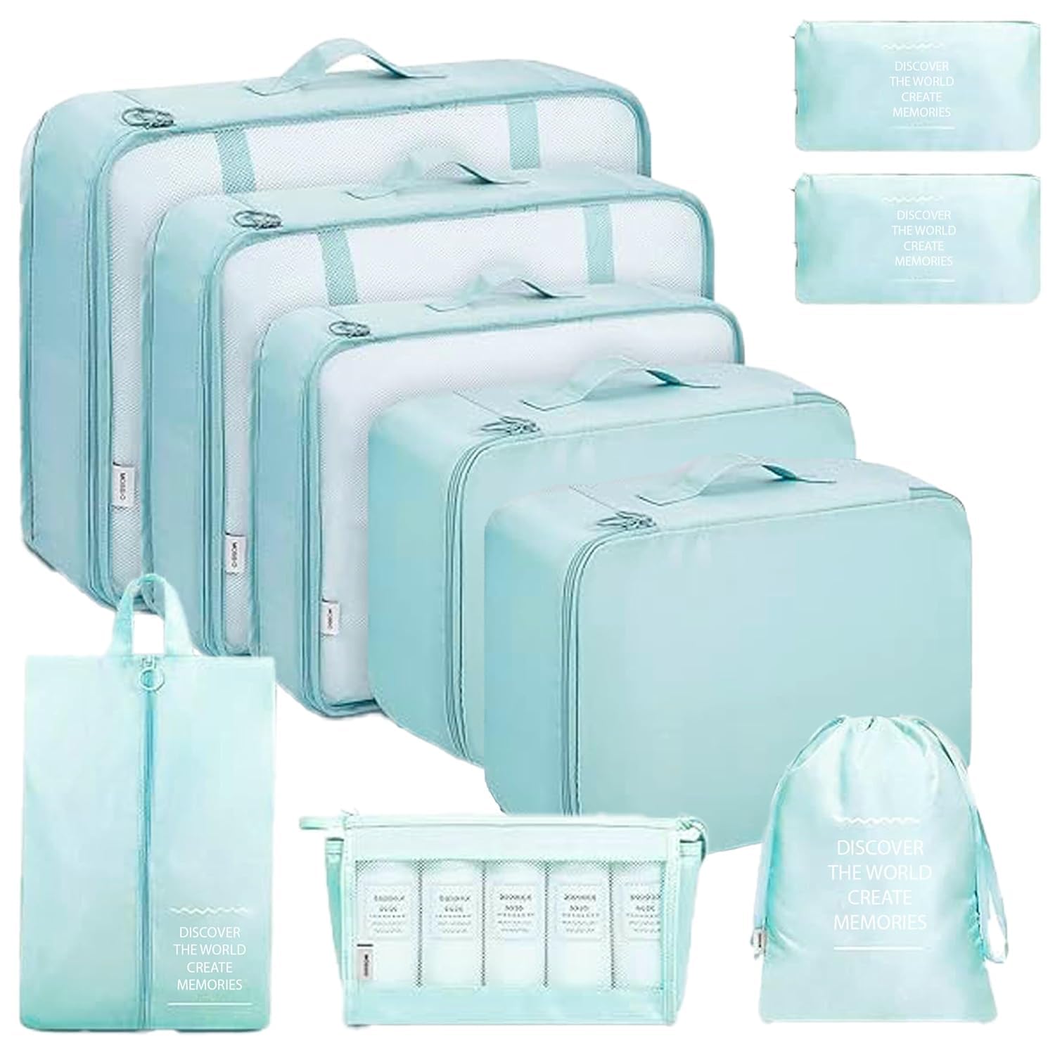 rich beauty 10-in-1 Travel Organizer Pouch Set – Space Saver Packing Cubes for Clothes Space Savers Bags with Laundry, Toiletry & Shoe Bags-picture-24