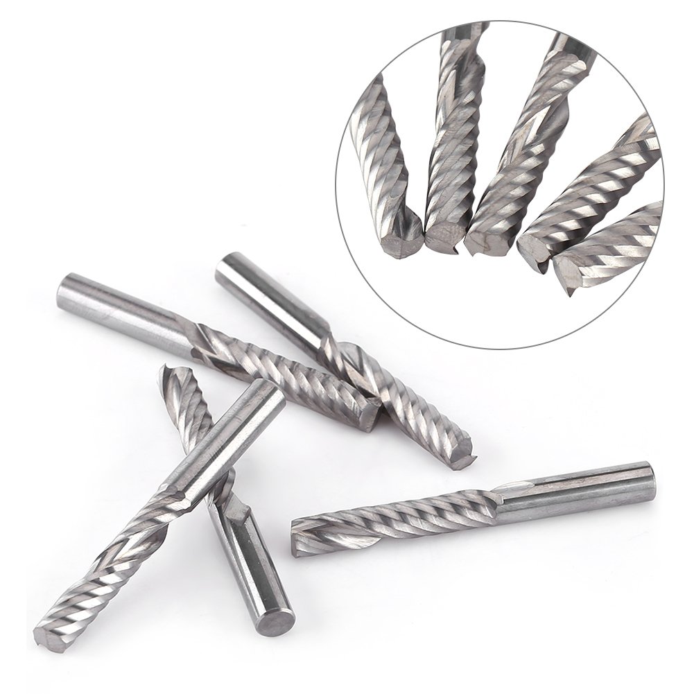 Respicefinem Milling Cutter 7.0×7.0×2.0 5Pcs Tungsten Carbide End Mill Single Flute Spiral CNC Milling Router Bits 6MmxMm Milling Bits CNC Bit