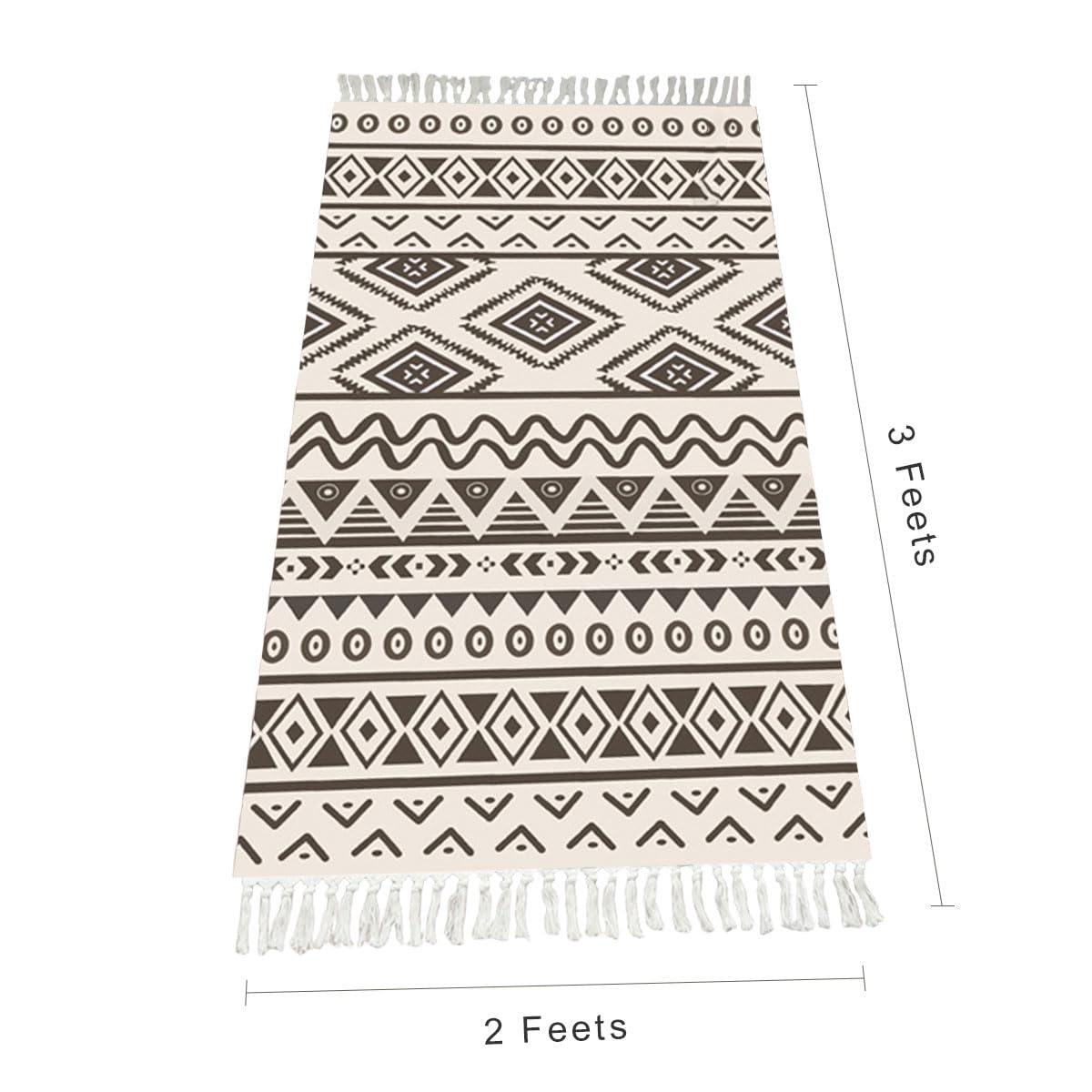 Terafeels Rugs Living Room 60 x 90 cm Floor Rug Geometric Area Rugs Soft Touch Anti-Slip Low-Pile Washable Ideal Rugs For Bedroom Playroom Kids Room Home Decorative Small Rug - Image 2