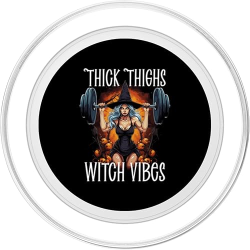 Miniatura 8 de Muslos gruesos y vibraciones de bruja divertidos gimnasio y fitness Halloween PopSockets PopGrip estándar