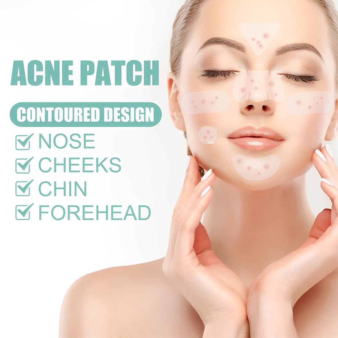 Grandi patch per brufoli in 8 misure per brufoli grandi, 132 pezzi pimple patch per acne per viso e corpo, per coprire brufoli, imperfezioni della pelle e acne, adatte per tutti i tipi di pelle