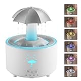 Aesthetic 2-in-1 Humidifier Oil Diffuser with 360° Rotating Raindrop & 7 LED Mood Lights,Ultrasonic Quiet Cool Mist Humidifier for up to 24 Hrs,Ideal Holiday Gifts for Home