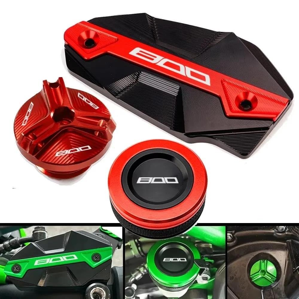 Tapón Llenado Aceite del Motor Protector del Tapón De Llenado De Aceite del Depósito Maestro del Cilindro del Líquido De Frenos para Z800 Z 800 2012-2016 2015 2014 2013(Rojo,3 pcs)