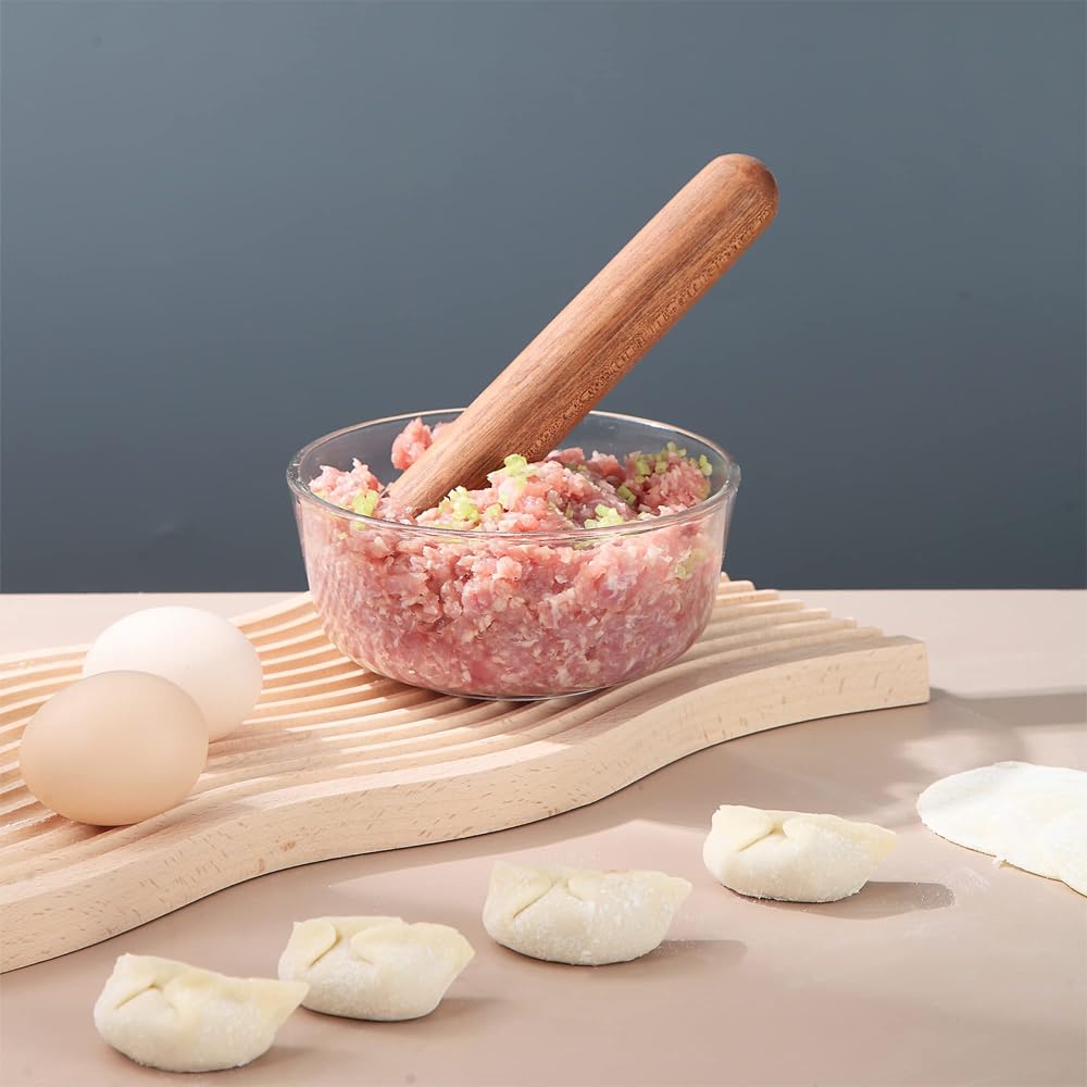 VOANZO 1 Pezzo di mattarello in Legno, mattarello Francese per Ravioli, 25 cm, mattarello Francese per cuocere L'Impasto della Pizza