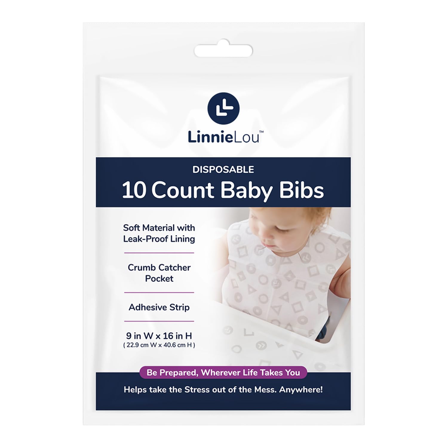 LinnieLou LL10BB Disposable Baby Bibs