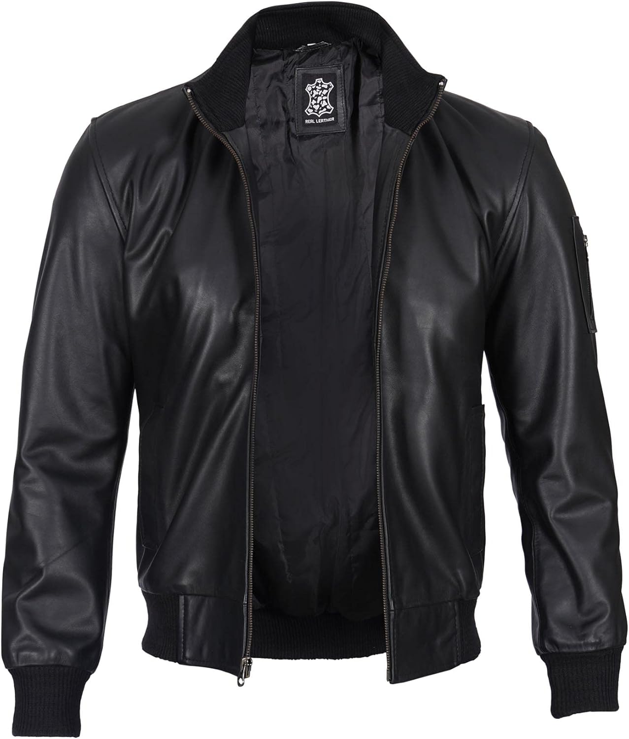 Blingsoul Mens Black Leather Jacket - Vintage Brown Leather Jacket Men