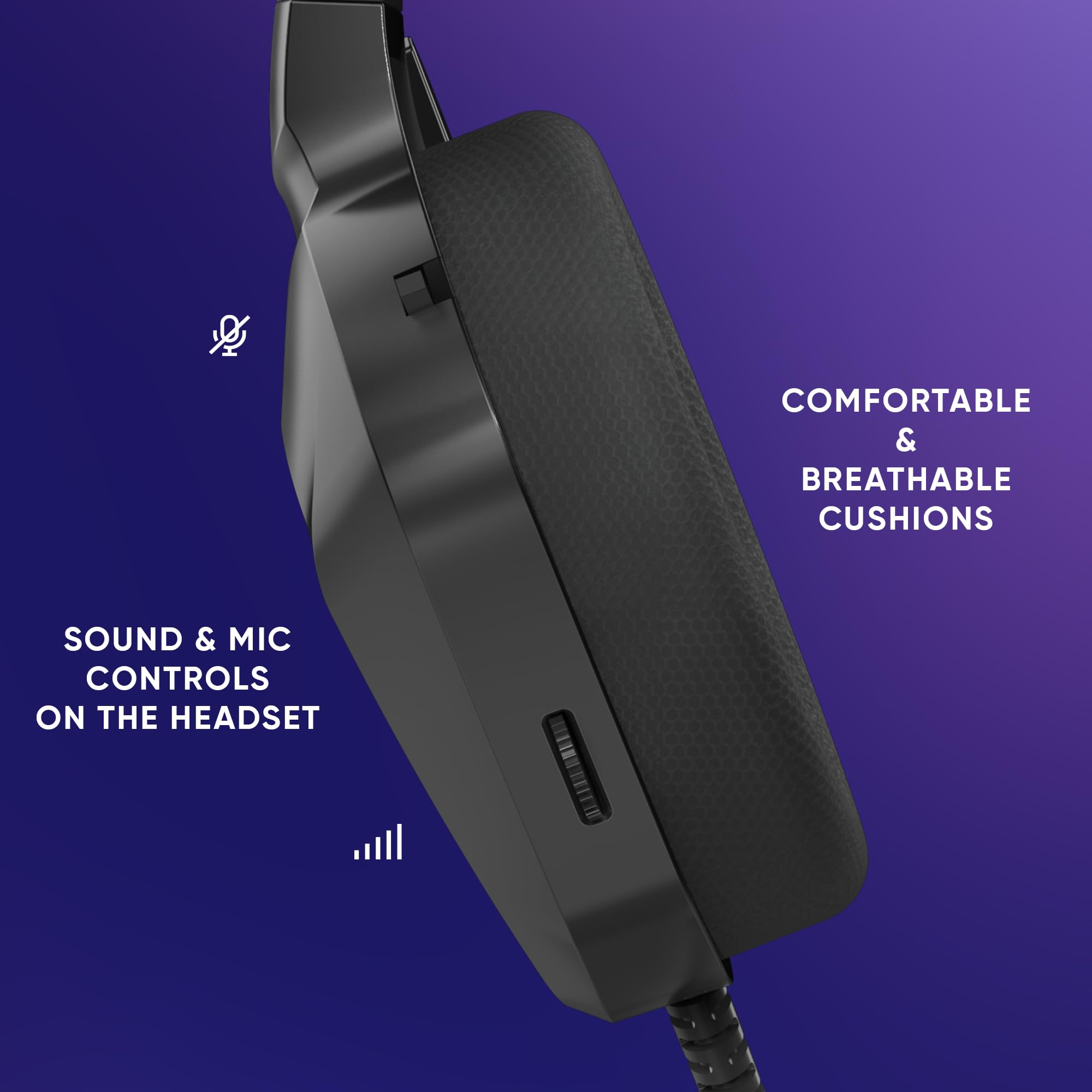 Oniverse - Auriculares para juegos con cable con micrófono ajustable, compatible con PS5 PS4 Switch Xbox PC Mac, Auriculares LED para gamer, altavoces de 50 mm, cómodos y transpirables, con cable Jack